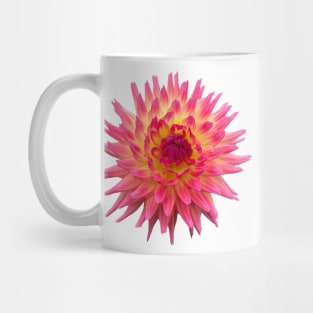 Sangria Dahlia, Hot Pink and Yellow Flower Mug